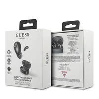 GUESS belaidės ausinės bluetooth TWS + įkrovimo stotelė GUTWSJL4GBK juodos