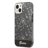 Guess GUHCP14MHGBNHK iPhone 14 Plus 6.7 "juodas/juodas kietas dėklas Bandana Paisley