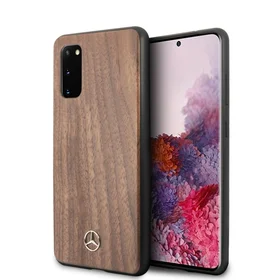 Mercedes Wood Line Walnut dėklas telefonui Samsung Galaxy S20 – rudos spalvos