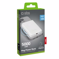 Išorinė baterija SBS TEBB5000MAG1CW 5000 mAh USB-C, suderinama su MagSafe - balta