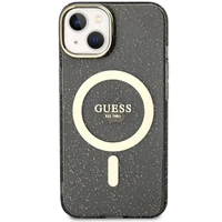 Guess Glitter Gold Magnetinis dėklas telefonui iPhone 14 - juodas