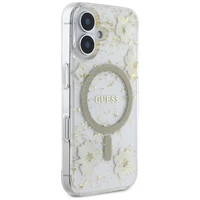 Guess Resin Flowers Glitter MagSafe iPhone 16 dėklas telefonui (m) - smėlinis (m)