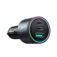Joyroom JR-CCN07 145W automobilinis įkroviklis 2xUSB-C USB-A + 100W USB-C kabelis - tamsiai pilkas