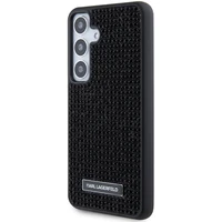 Karl Lagerfeld su kalnų krištolo metaliniu logotipu dėklas telefonui Samsung Galaxy S24 - juodas