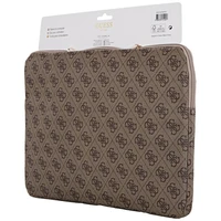 Guess 4G užtrauktuku užsegamas dėklas su trikampiu logotipu 14" nešiojamam kompiuteriui - rudas