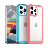Sustiprintas dėklas su lanksčiu rėmeliu iPhone 15 Pro Max Outer Space - raudonas