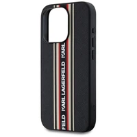 Karl Lagerfeld Saffiano Athleisure Stripes Cord Dėklas telefonui iPhone 15 Pro Max - raudonas
