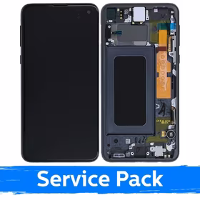 Ekranas skirtas Samsung G970 S10e su rėmeliu / Prism Black / (Service Pack)