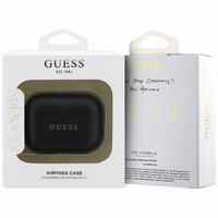 Guess Grained Classic Logo dėklas for AirPods Pro 3 - juodas