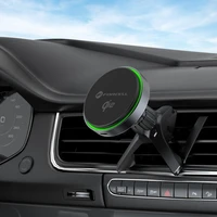 FORCELL F-GRIP greito įkrovimo magnetinis automobilio laikiklis priekinio stiklo / oro ventiliacijai su belaidžiu įkrovimu MagSafe Qi2 15W pilkas