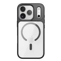Rock Guard serijos magnetinis dėklas telefonui Iphone 17 Pro Max skaidrus-juodas