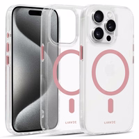 Liavec Blizgus Magnetinis Skaidrus dėklas telefonui Iphone 13 Pro rožinė