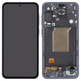 Ekranas Samsung A556 A55 5G su lietimui jautriu stikliuku ir rėmeliu Awesome Navy originalus (used Grade C)