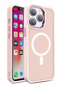 Magnetinis spalvotas matinė dėklas telefonui iPhone 15 Pro Max - rožinė