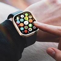 LCD apsauginis stikliukas/dėklas Dux Ducis Hamo Apple Watch 45mm rožinis