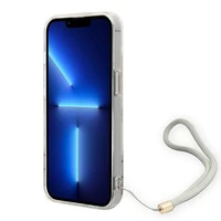 Guess GUOHCP14MHFLSU iPhone 14 Plus 6.7 "violetinis/violetinis kietas dėklas Gėlių dirželis