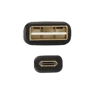 Kabelis - USB į Micro USB - atsukamas, 1 metras juodas