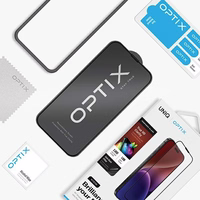 Uniq Optix Vivid stiklas iPhone 15 / 14 Pro su aplikatoriumi
