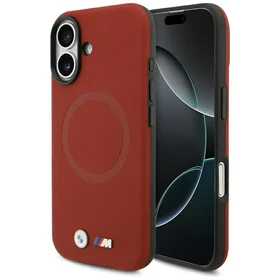 BMW M FW metalinis logotipas MagSafe dėklas iPhone 17 - Raudonas
