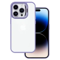 Tel Protect Dėklas telefonui su stovu + kameros stiklas Iphone 15 Plus šviesiai violetinė