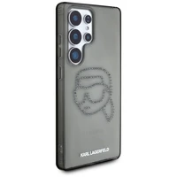Karl Lagerfeld dėklas telefonui su kalnų krištolais Karl Head logotipu Samsung Galaxy S25 Ultra juodas