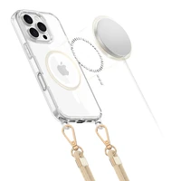 Tech-Protect FlexAir Chain MagSafe dėklas iPhone 16 Pro Max - skaidrus + 2 dirželiai (juodas ir taupe)