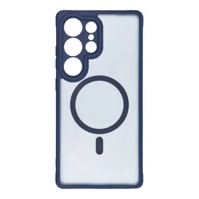 FULL MATTE MAG COVER dėklas telefonui suderinamas su MagSafe Samsung S25 mėlyna