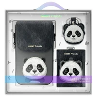 Nimmy Big Eyed Pet 2.0 Panda 3-in-1 Dėklas telefonui + Piniginė + Sekimo įrenginio dėklas - juodas (m)
