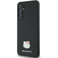 Hello Kitty Metal Logo Kitty Head dėklas telefonui skirtas Samsung Galaxy A55 - juodas