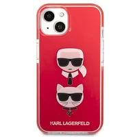 Karl Lagerfeld Karl & Choupette Head dėklas telefonui iPhone 13 mini - raudonas