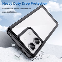 Kosmoso dėklas su geliniu rėmeliu telefonui Xiaomi Redmi Note 13 Pro+ - juodas