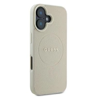 Guess Grūdėtas Žiedas Magnetinis dėklas telefonui iPhone 16 - smėlio spalvos