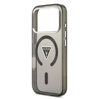 GUESS magnetinis dėklas telefonui IPHONE 17 Pro, suderinamas su MagSafe GUHMP17LHGTMLCGK (IML gradientinis dėklas su trikampiu logotipu) juodas