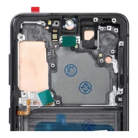 LCD ekranas SAMSUNG S21 5G pilkas SOFT OLED su rėmeliu