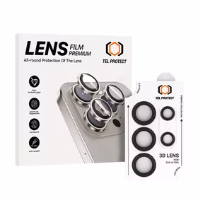 Temperuotas stiklas Tel Protect 3D objektyvo kamerai Samsung Galaxy S24 Ultra - juodas (5 vnt.)