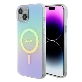 Guess GUHMP15MHITSQ iPhone 15 Plus 6.7" turkio/turkio kietas dėklas IML Iridescent MagSafe