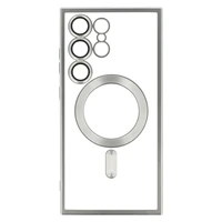 Dėklas telefonui metalinis magnetinis Samsung Galaxy S24 sidabrinis