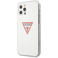Guess GUHCP12MPCUCTLWH iPhone 12/12 Pro 6.1" baltas kietas dėklas Triangle kolekcija
