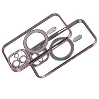 Bling Magsafe rožinis dėklas telefonui iPhone 17