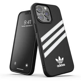 Adidas OR formuotas dėklas PU iPhone 13 Pro / iPhone 13 - juodas ir baltas