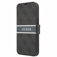 Guess GUBKP13S4GDGR iPhone 13 mini 5.4" pilkas/pilkas knygos tipo dėklas 4G Stripe