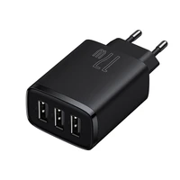 Baseus įkroviklis Compact 3 x USB juodas 17w