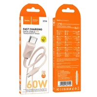 Kabelis USB-C į USB-C Hoco 3A 60W 1 m X114 rožinis
