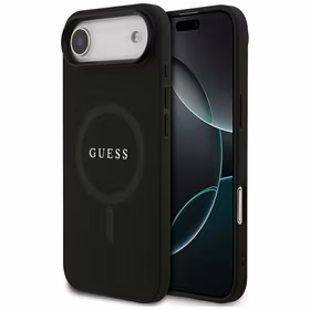 Guess Saffiano Classic Logo Magnetinė dėklas telefonui iPhone Air - juoda