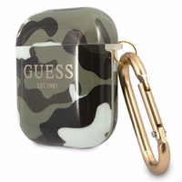Guess GUA2UCAMA AirPods dėklas žalia/chaki Camo kolekcija