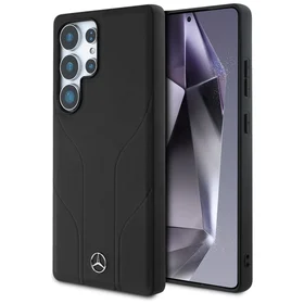 Mercedes Odinis Įspaustos linijos Magnetinis dėklas Samsung Galaxy S25 Ultra - juodas