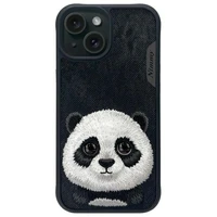 Nimmy Big Eyed Pet 2.0 panda dėklas iPhone 15 - juodas