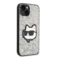 Karl Lagerfeld KLHCP14MG2CPS iPhone 14 Plus 6.7" kietasis dėklas sidabrinis/sidabrinis Blizgus Choupette Patch