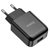 Įkroviklis Hoco USB A 2A 10W + kabelis USB A į USB C N2 juodas