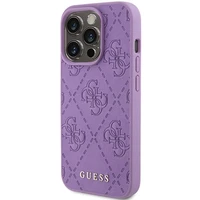 Guess Odinis 4G Įspaustas dėklas telefonui iPhone 15 Pro - violetinis